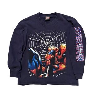 Mad Engine Marvel Spider-Man Navy Blue Long Sleeve Graphic Tee Kids Size 7